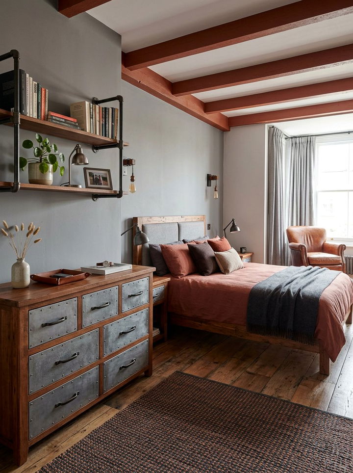 Zinc and Chestnut Bedroom - 30 mixed material bedroom ideas