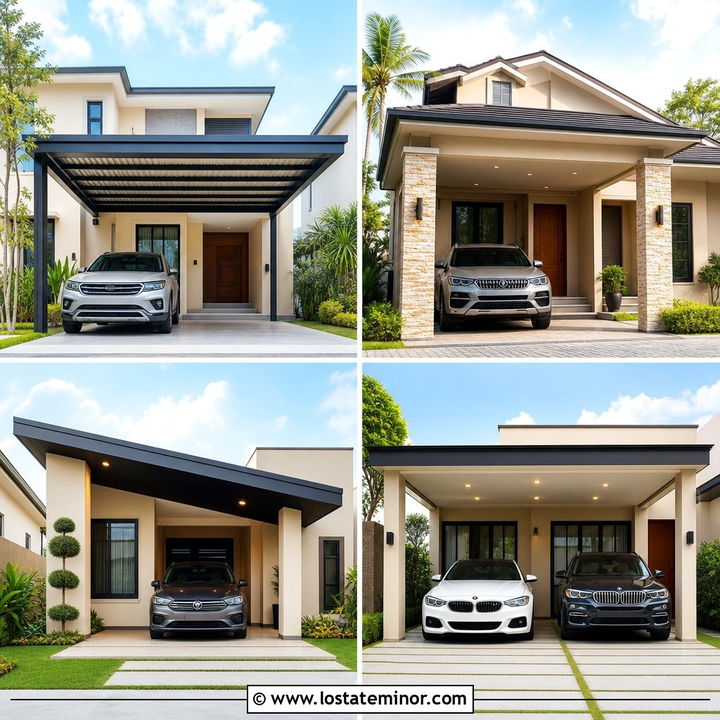 30 Beige House Design With Carport Ideas for Smart Curb Appeal