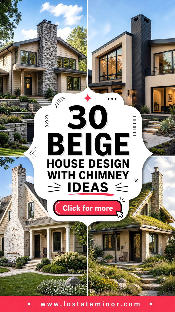 30 Beige House Design With Chimney Ideas for Timeless Curb Appeal - 30 Beige House Design With Chimney Ideas for Timeless Curb Appeal
