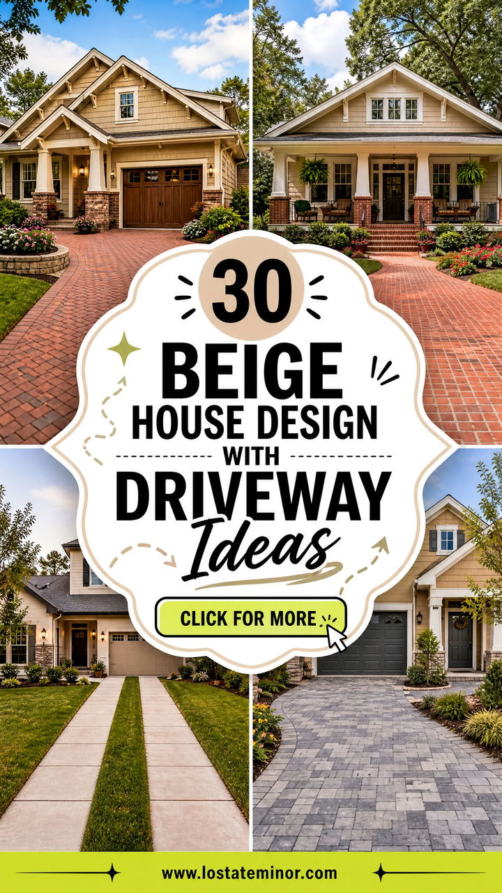 30 Beige House Design With Driveway Ideas for Polished Curb Appeal - 30 Beige House Design With Driveway Ideas for Polished Curb Appeal