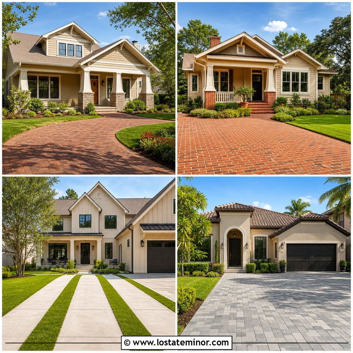 30 Beige House Design With Driveway Ideas for Polished Curb Appeal