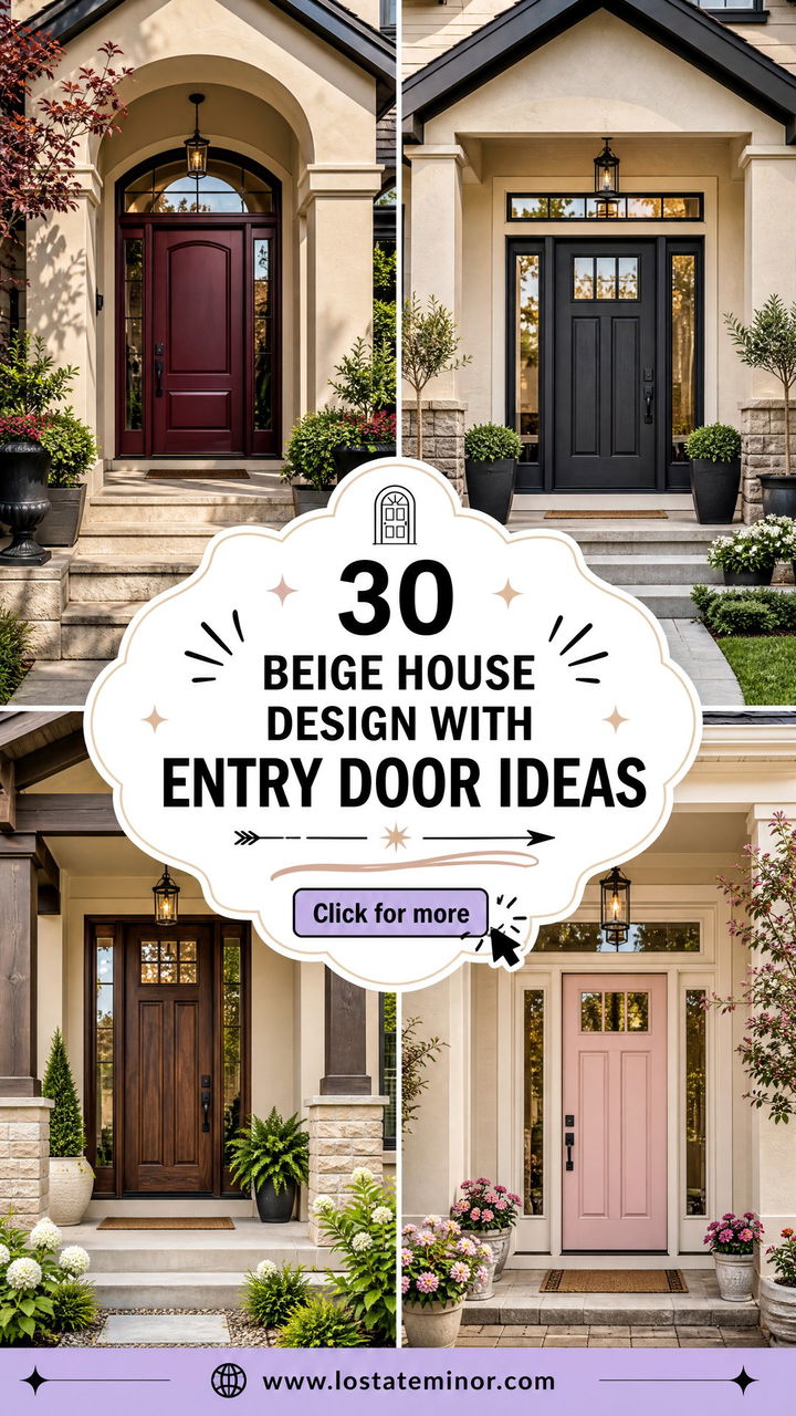 30 Beige House Design With Entry Door Ideas for Welcoming Style - 30 Beige House Design With Entry Door Ideas for Welcoming Style