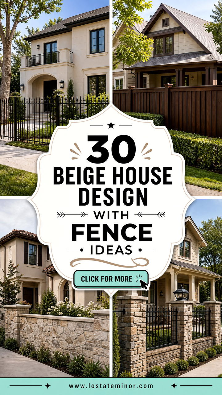 30 Beige House Design With Fence Ideas for Stylish Privacy - 30 Beige House Design With Fence Ideas for Stylish Privacy