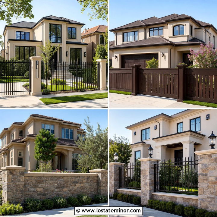 30 Beige House Design With Fence Ideas for Stylish Privacy