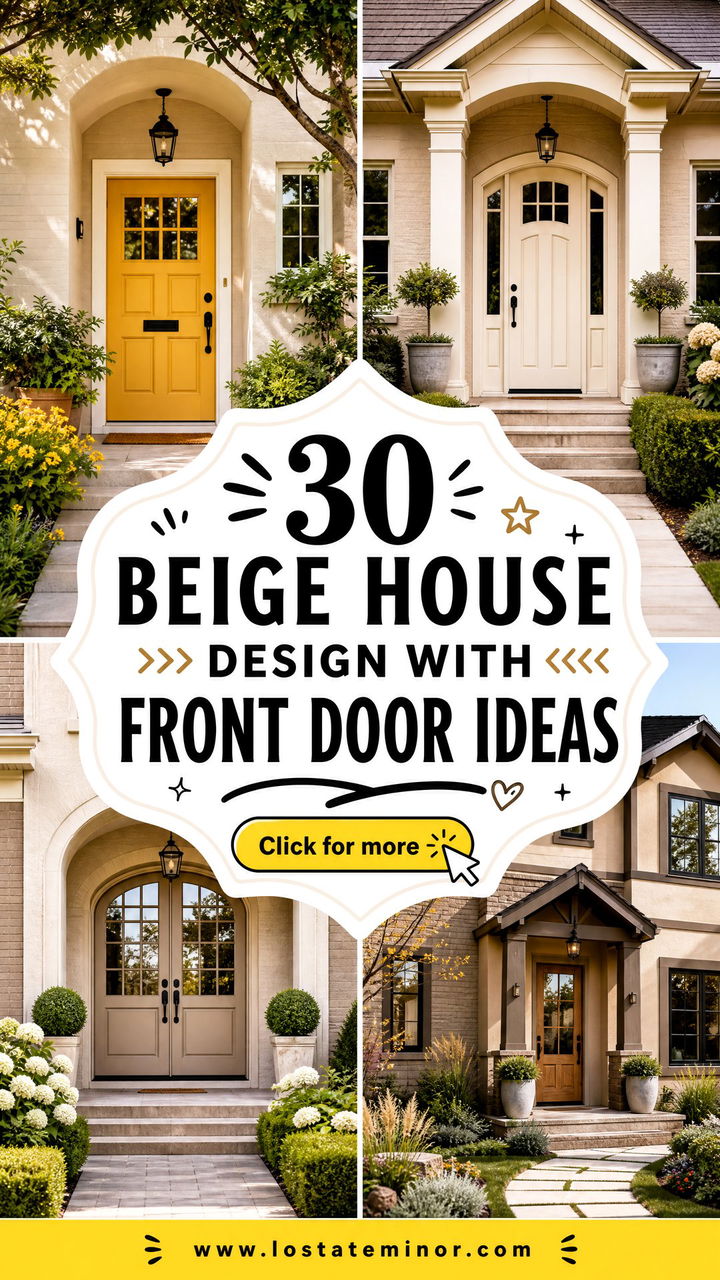 30 Beige House Design With Front Door Ideas for Fresh Curb Appeal - 30 Beige House Design With Front Door Ideas for Fresh Curb Appeal
