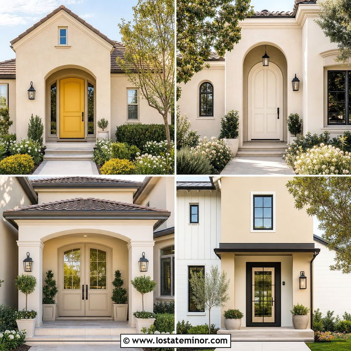 30 Beige House Design With Front Door Ideas for Fresh Curb Appeal