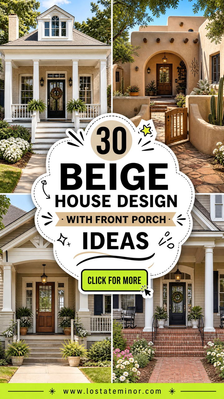30 Beige House Design With Front Porch Ideas for Welcoming Charm - 30 Beige House Design With Front Porch Ideas for Welcoming Charm