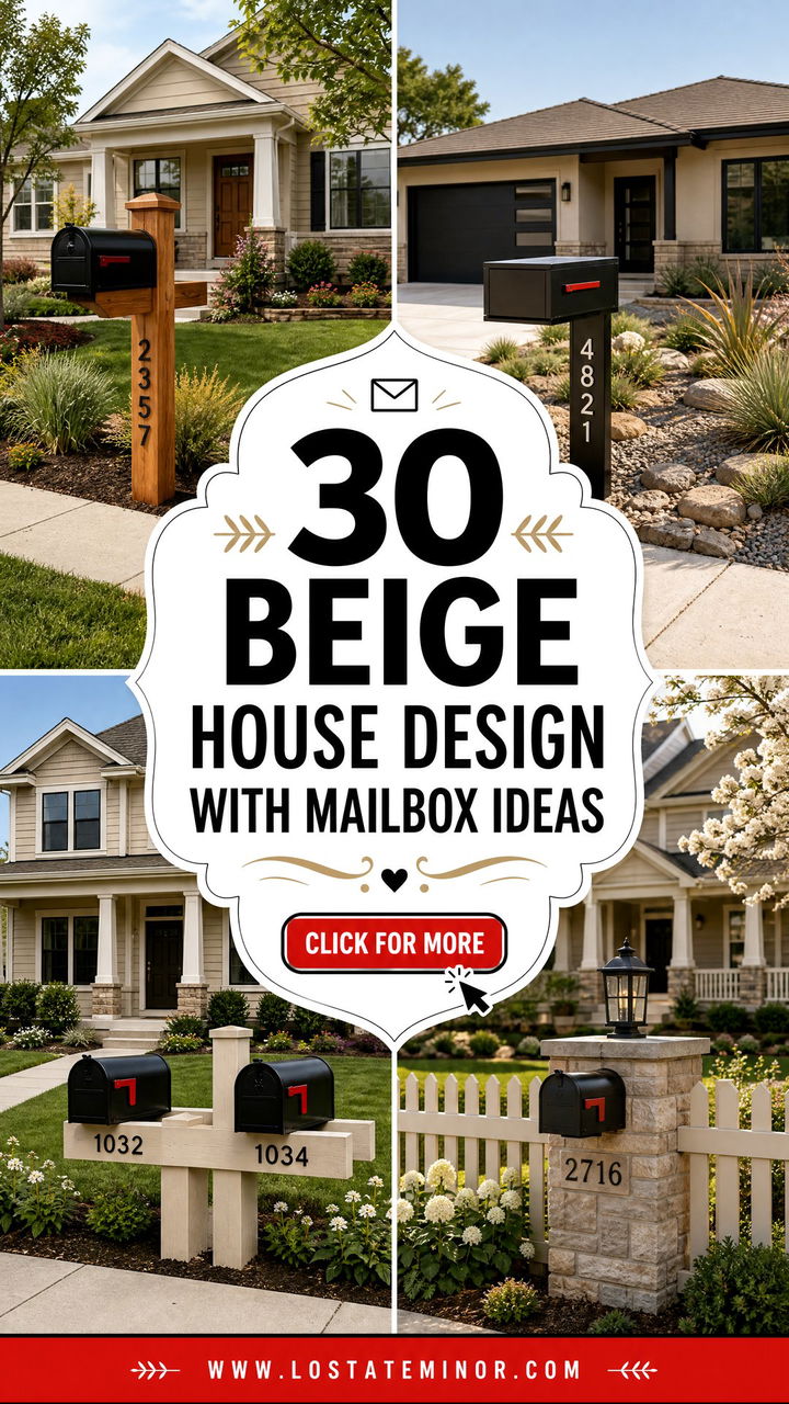 30 Beige House Design With Mailbox Ideas for Charming Curb Appeal - 30 Beige House Design With Mailbox Ideas for Charming Curb Appeal