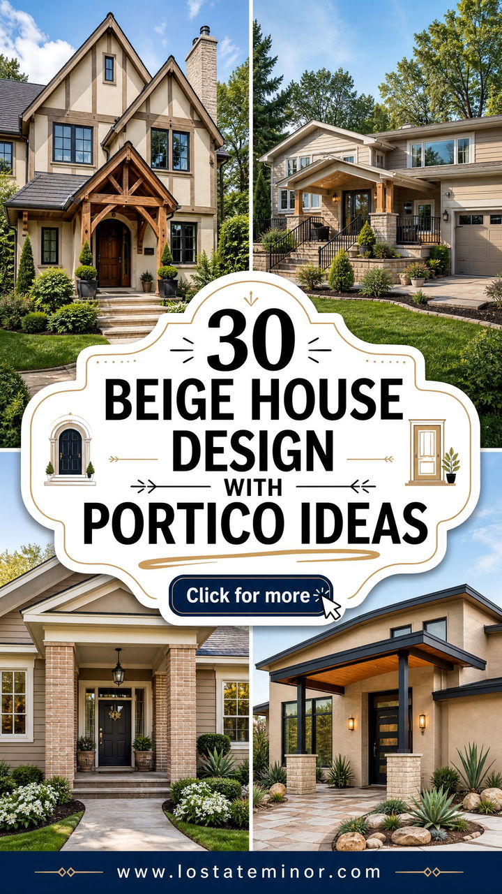 30 Beige House Design With Portico Ideas for a Grand Entrance - 30 Beige House Design With Portico Ideas for a Grand Entrance
