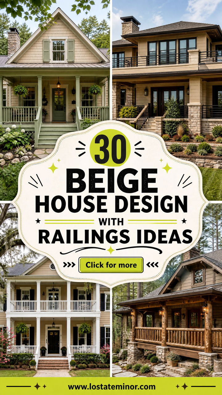 30 Beige House Design With Railings Ideas With Timeless Charm - 30 Beige House Design With Railings Ideas With Timeless Charm