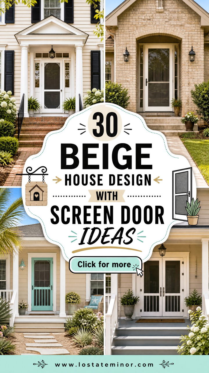 30 Beige House Design With Screen Door Ideas With Welcoming Style - 30 Beige House Design With Screen Door Ideas With Welcoming Style