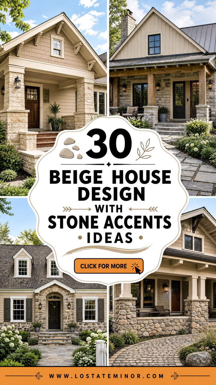 30 Beige House Design With Stone Accents Ideas for Timeless Style - 30 Beige House Design With Stone Accents Ideas for Timeless Style