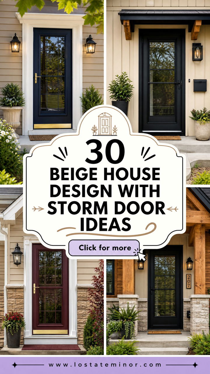 30 Beige House Design With Storm Door Ideas for a Stylish Entry - 30 Beige House Design With Storm Door Ideas for a Stylish Entry