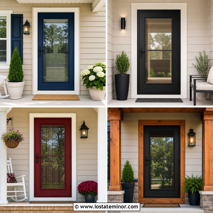 30 Beige House Design With Storm Door Ideas for a Stylish Entry
