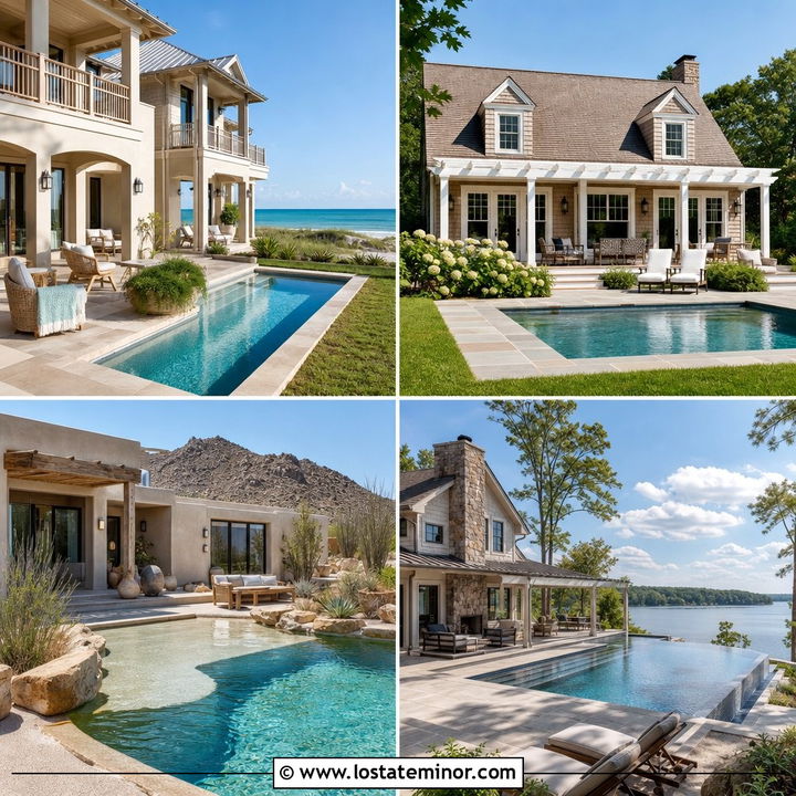 30 Beige House Design With Swimming Pool Ideas With Resort Style
