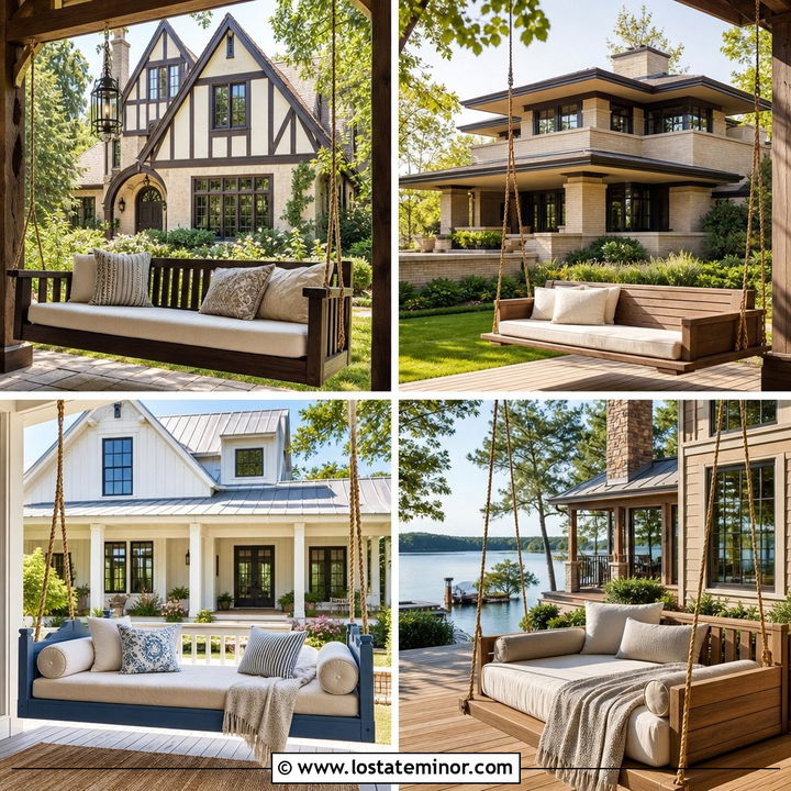 30 Beige House Design With Swing Ideas: Cozy Porch Inspiration