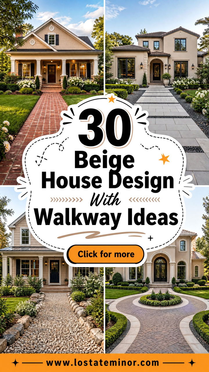 30 Beige House Design With Walkway Ideas Welcoming Appeal - 30 Beige House Design With Walkway Ideas: Welcoming Appeal