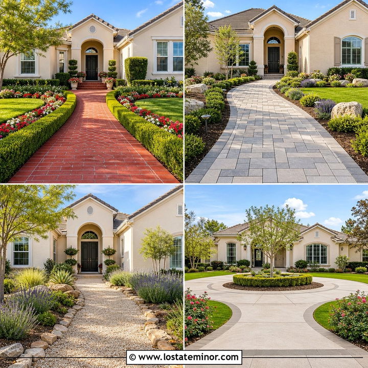 30 Beige House Design With Walkway Ideas: Welcoming Appeal