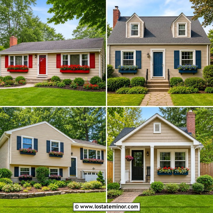 30 Beige House Design With Window Boxes Ideas: Charming Looks