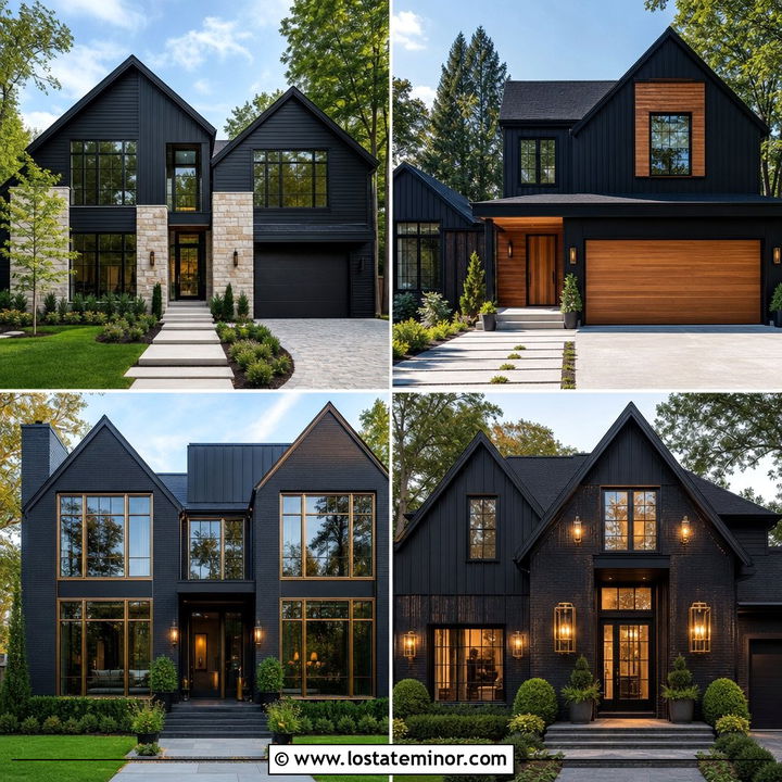 30 Black House Design With Accents Ideas: Bold Curb Appeal