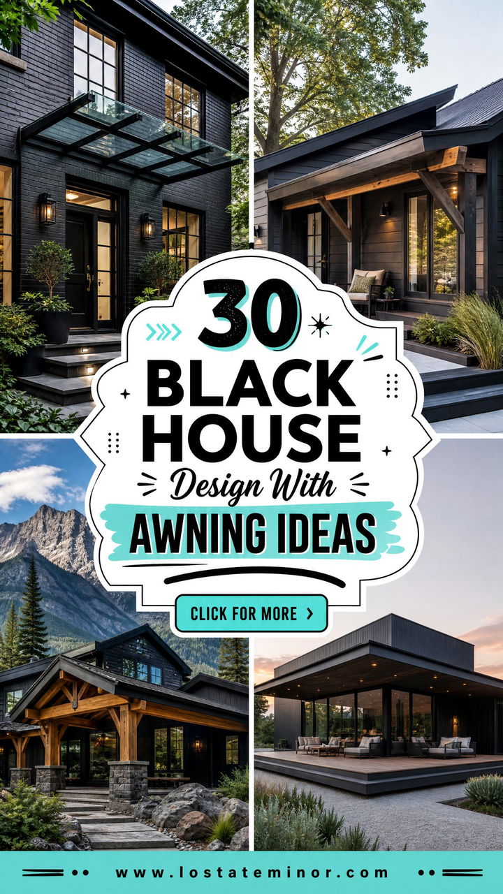 30 Black House Design With Awning Ideas Stylish Shade - 30 Black House Design With Awning Ideas: Stylish Shade
