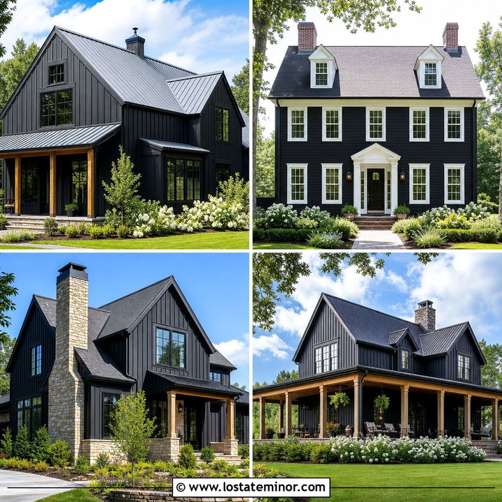 30 Black House Design With Board and Batten Ideas: Bold Exteriors