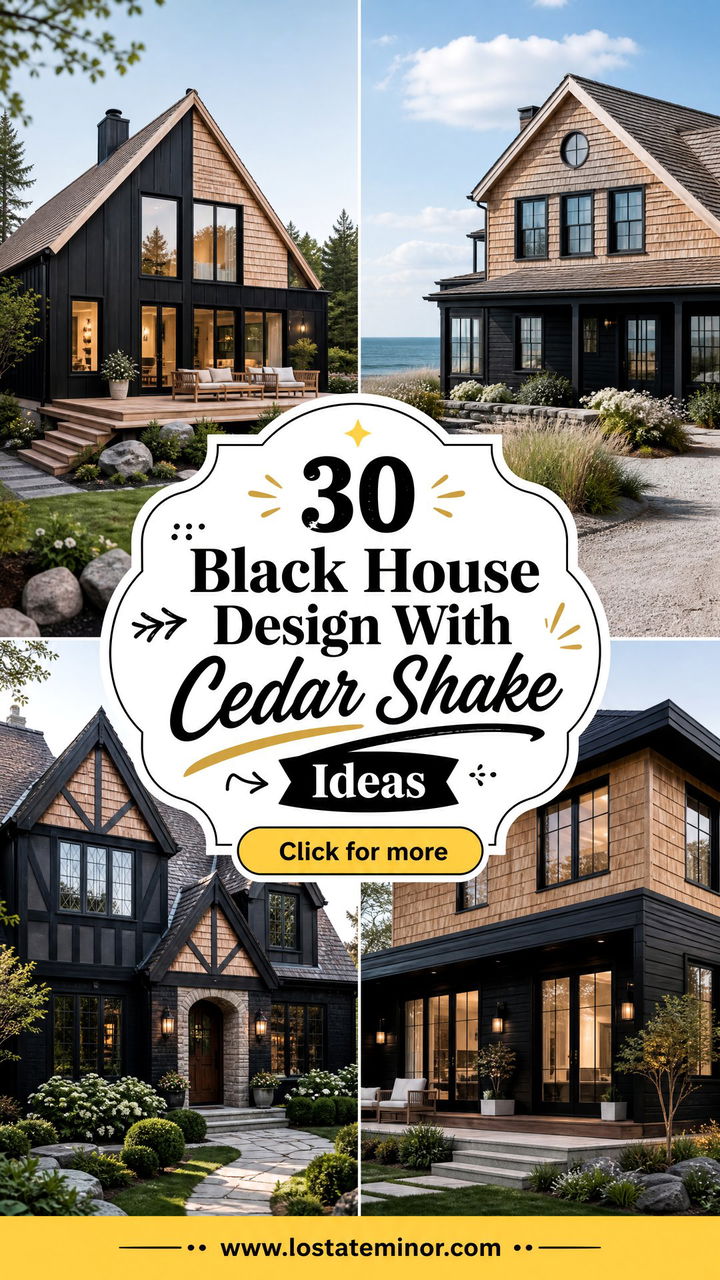 30 Black House Design With Cedar Shake Ideas Rustic Modern Looks - 30 Black House Design With Cedar Shake Ideas: Rustic Modern Looks