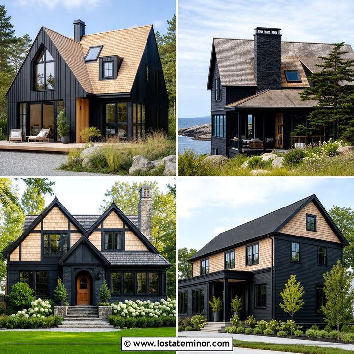 30 Black House Design With Cedar Shake Ideas: Rustic Modern Looks