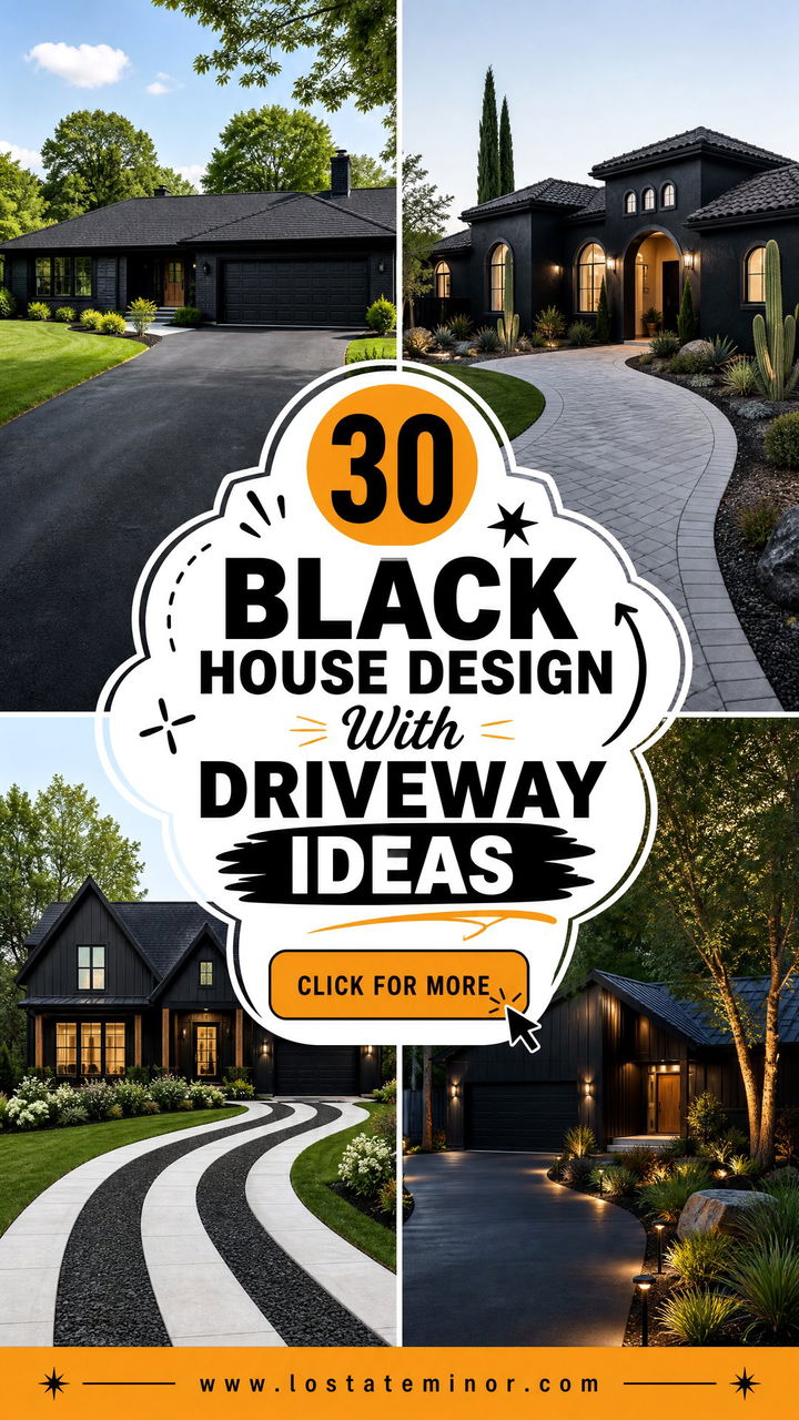 30 Black House Design With Driveway Ideas Elevated Curb Appeal - 30 Black House Design With Driveway Ideas: Elevated Curb Appeal