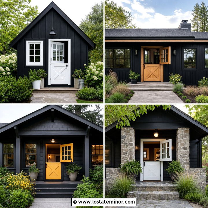 30 Black House Design With Dutch Door Ideas: Charming Entry Style