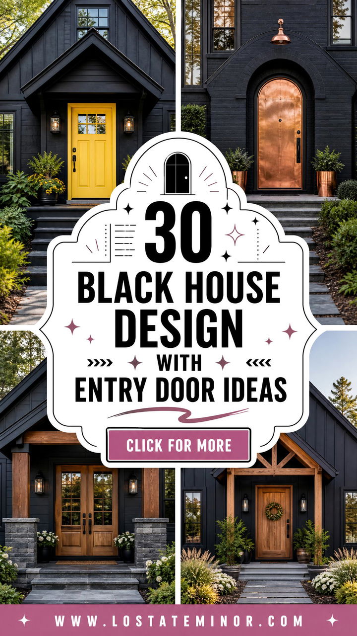 30 Black House Design With Entry Door Ideas Stunning Curb Appeal - 30 Black House Design With Entry Door Ideas: Stunning Curb Appeal