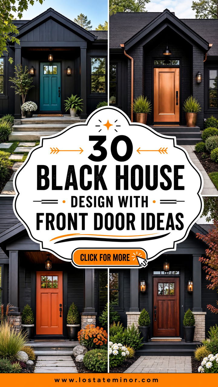 30 Black House Design With Front Door Ideas Welcoming Style - 30 Black House Design With Front Door Ideas: Welcoming Style