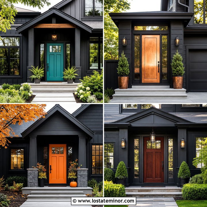 30 Black House Design With Front Door Ideas: Welcoming Style