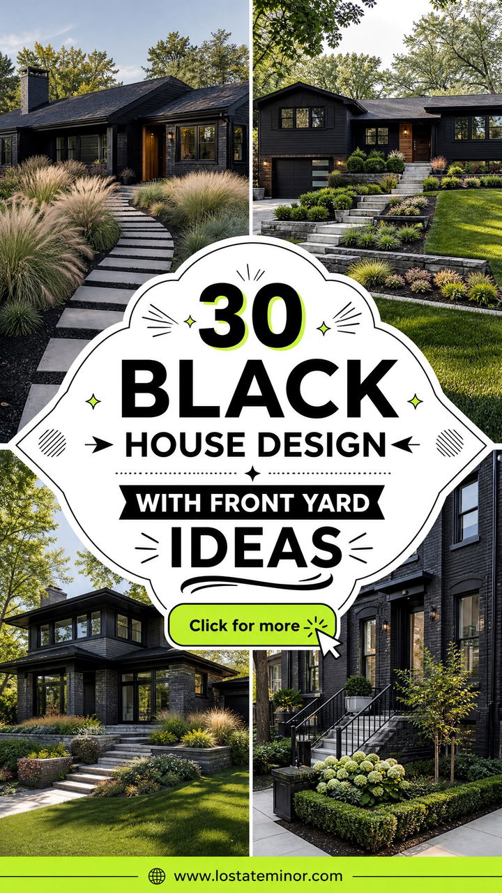 30 Black House Design With Front Yard Ideas Fresh Appeal - 30 Black House Design With Front Yard Ideas: Fresh Appeal