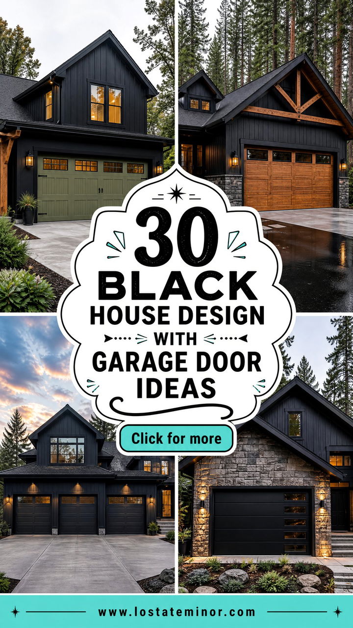 30 Black House Design With Garage Door Ideas Sleek Appeal - 30 Black House Design With Garage Door Ideas: Sleek Appeal