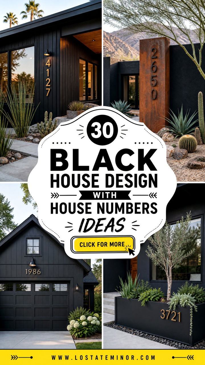 30 Black House Design With House Numbers Ideas Chic Details - 30 Black House Design With House Numbers Ideas: Chic Details