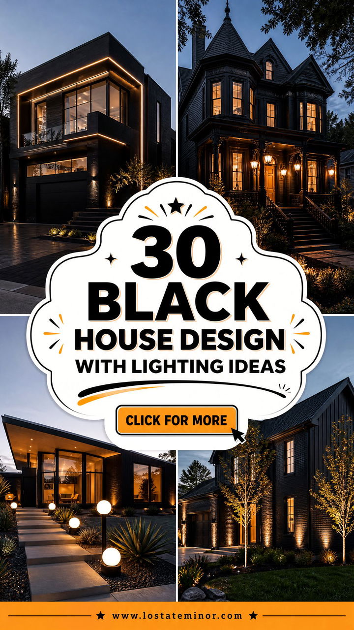 30 Black House Design With Lighting Ideas Dramatic Appeal - 30 Black House Design With Lighting Ideas: Dramatic Appeal