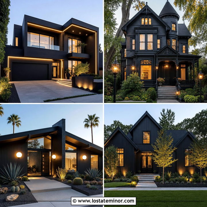 30 Black House Design With Lighting Ideas: Dramatic Appeal