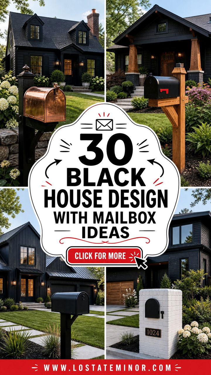 30 Black House Design With Mailbox Ideas Small Bold Style - 30 Black House Design With Mailbox Ideas: Small, Bold Style