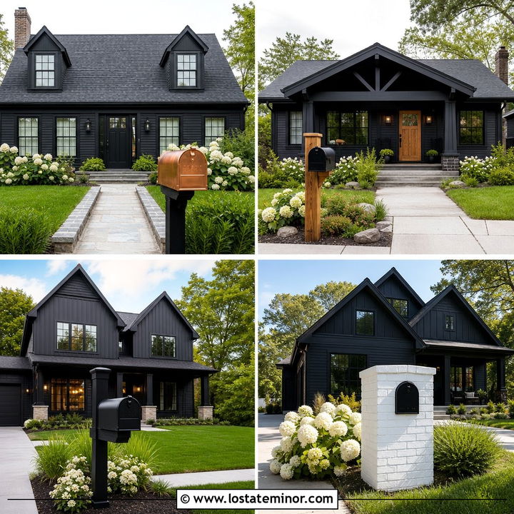 30 Black House Design With Mailbox Ideas: Small, Bold Style