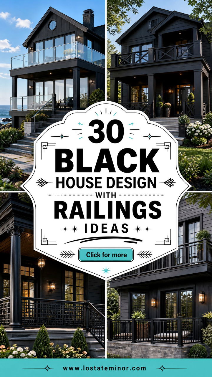 30 Black House Design With Railings Ideas Polished Appeal - 30 Black House Design With Railings Ideas: Polished Appeal