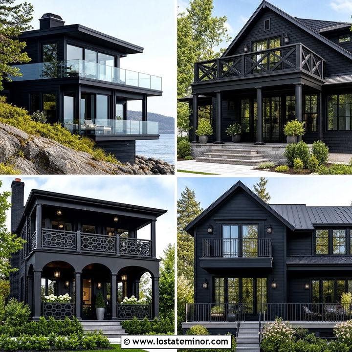 30 Black House Design With Railings Ideas: Polished Appeal