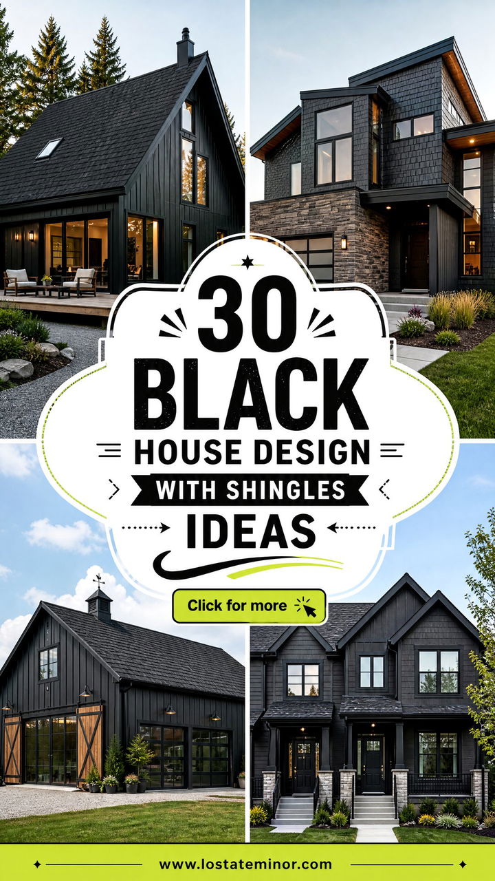 30 Black House Design With Shingles Ideas Bold Roof Style - 30 Black House Design With Shingles Ideas: Bold Roof Style