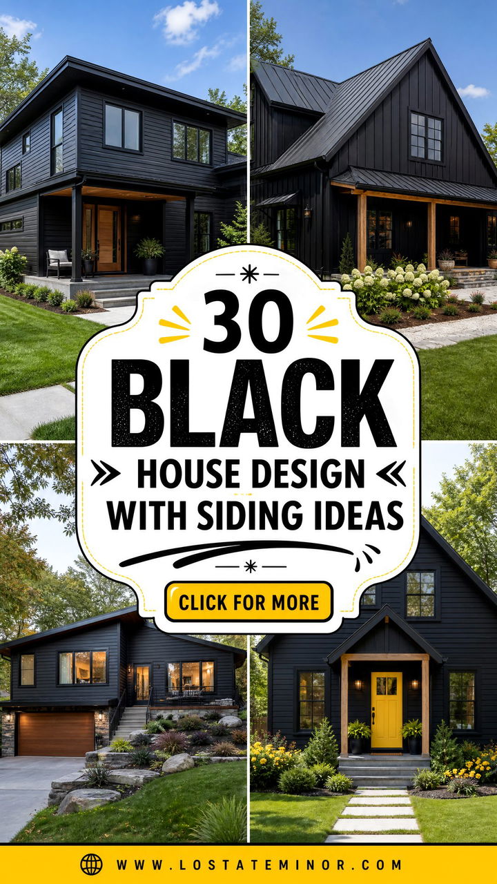 30 Black House Design With Siding Ideas for Bold Exteriors - 30 Black House Design With Siding Ideas for Bold Exteriors