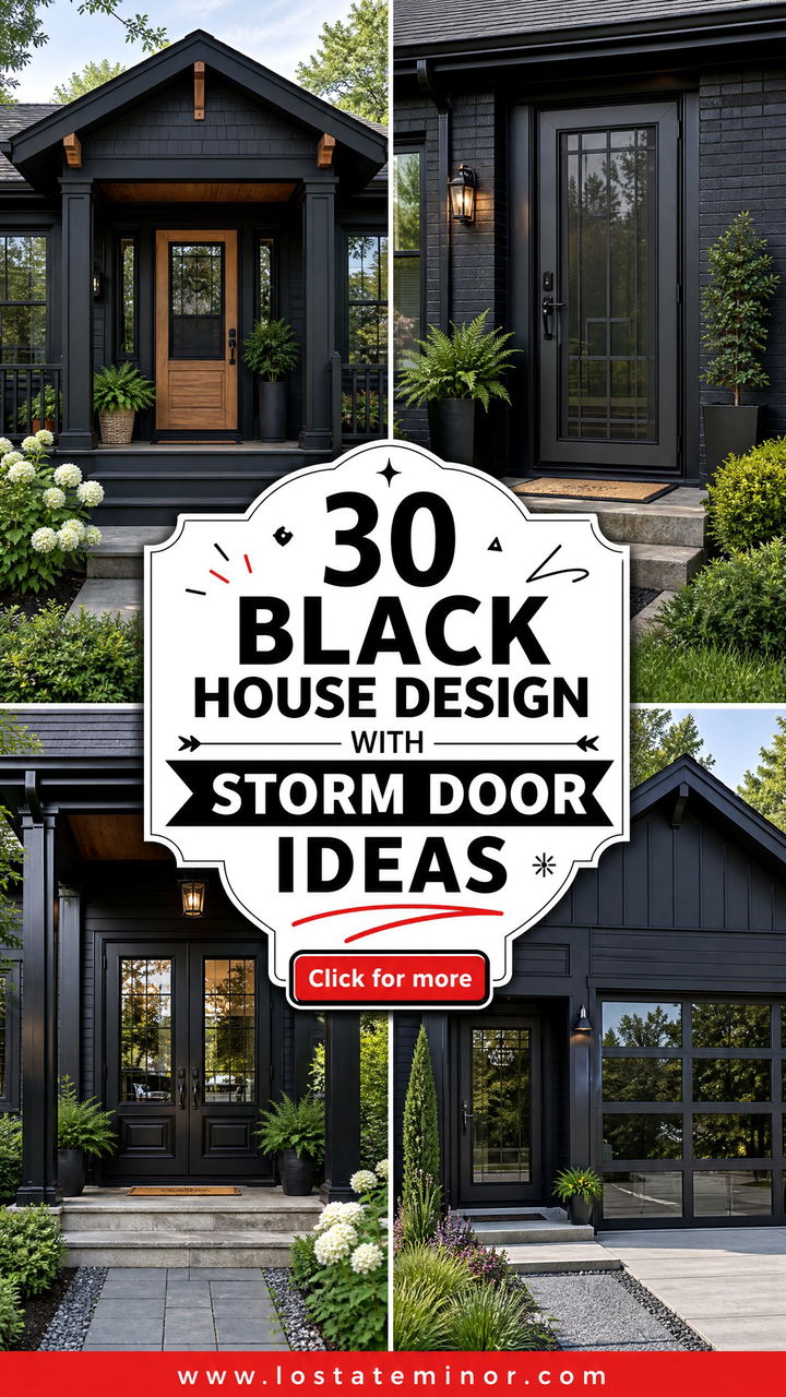 30 Black House Design With Storm Door Ideas for Stylish Entries - 30 Black House Design With Storm Door Ideas for Stylish Entries
