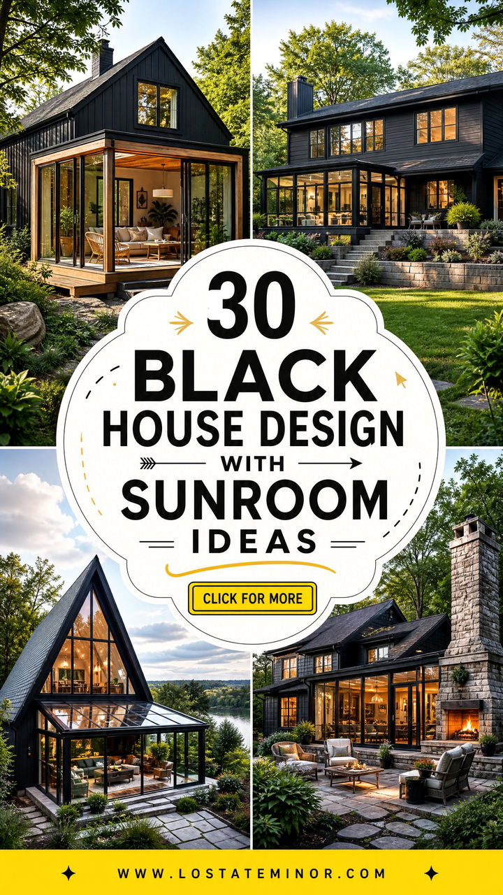 30 Black House Design With Sunroom Ideas for Bright Living - 30 Black House Design With Sunroom Ideas for Bright Living