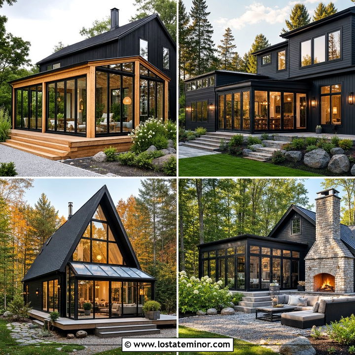 30 Black House Design With Sunroom Ideas for Bright Living