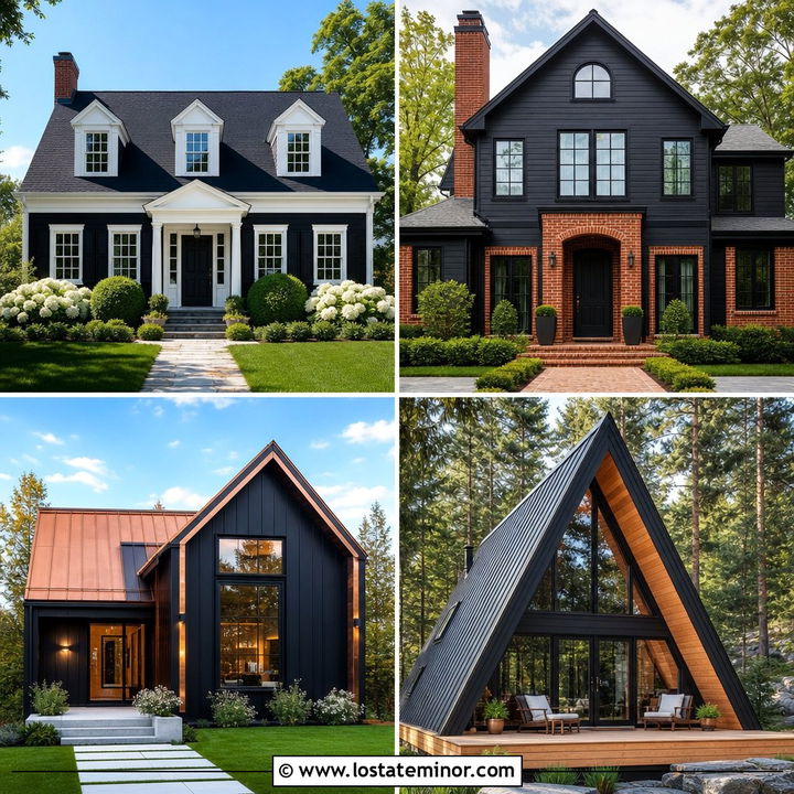 30 Black House Design With Trim Ideas for Striking Contrast