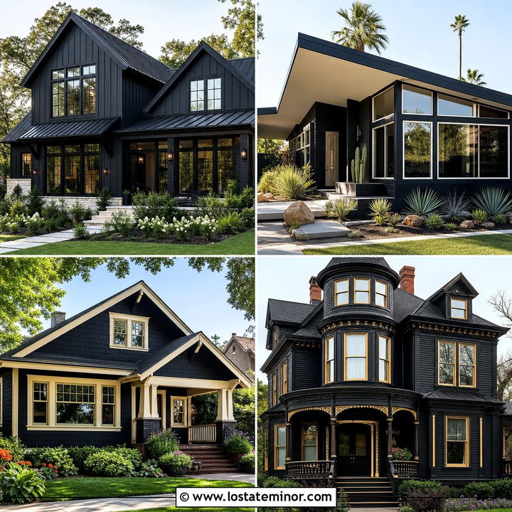 30 Black House Design With Window Frames Ideas for Bold Contrast