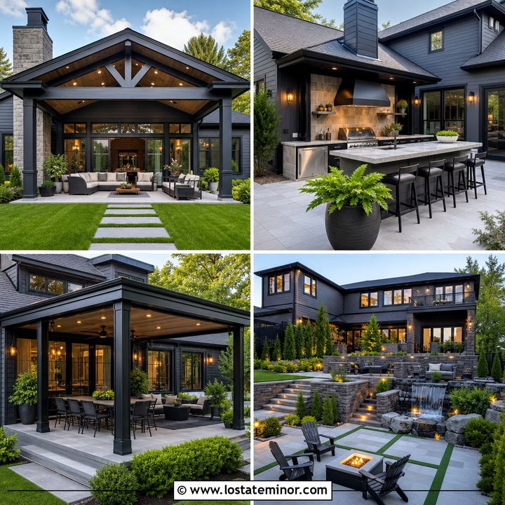30 Charcoal Grey House Design With Backyard Ideas to Inspire You